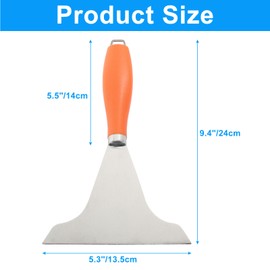 Jiozermi Griddle Scraper for Flat Tops, Stainless Steel Metal Grill Scraper for Blackstone Outdoor BBQ Grilling Tools Kitchen Cooking Effortless Cleaning