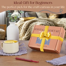 Absolute Beginner Crochet Kit for Adults - Learn to Crochet with Expert Video Tutorials - Includes All Essentials for Two Coasters - Perfect DIY Gift for Knitting and Crocheting Lovers