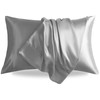 LIFCOM Satin Pillowcase for Hair and Skin,Standard Silver Grey 20x26