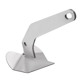 LIAPDG Boat Anchor, 316 Stainless Steel Small Plow Anchor Portable Pontoon Boat Anchor Kit Kayak Anchor System for Small Yachts with Practical Holes Silver Modern One-Piece Design