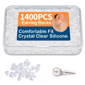 Bofoho 1400PCS Small Silicone Earring Backs – 3.8mm Soft & Invisible Clear Rubber Earring Back Replacement for Studs, Hoops & Hooks, with Storage Box