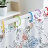 Top-spring Plastic Shower Curtain Rings 24 Pack C Shape (Colorful)