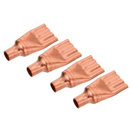 MECCANIXITY Refrigeration Capillary Tube Filters Liquid Separator 9.52mm to 3mm 4 Way Flat Copper Fitting for Air Conditioner Refrigerator HVAC Freezer Pack of 4