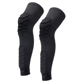 PATIKIL Large Knee Calf Pad 2 Pack Knee Brace Pad Compression Leg Sleeve Protective Calf Shin Guard for Youth Adults Football Basketball Baseball Black
