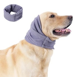 Dog Quiet Ear Cover,Dog Anxiety Relief Noise-Reducing Ear Muffs,Ear Wraps for Large Dogs,Adjustable Headband with Comfort Hoodie Design Purple,L