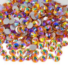 Genie Crystal 1440 PCS Topaz AB Rhinestones SS20, 5mm Yellow Aurora Borealis Flatback Glass Rhinestone for DIY Crafts, Shoes, Dance Costumes, Tumbler, Cup, Makeup, Bling Decoration