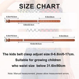 Monopa Kids Elastic Belt for Girls - Adjustable Toddler Stretch Belt for Girls and Boys 3-16 Years (Circle Belt, Brown)