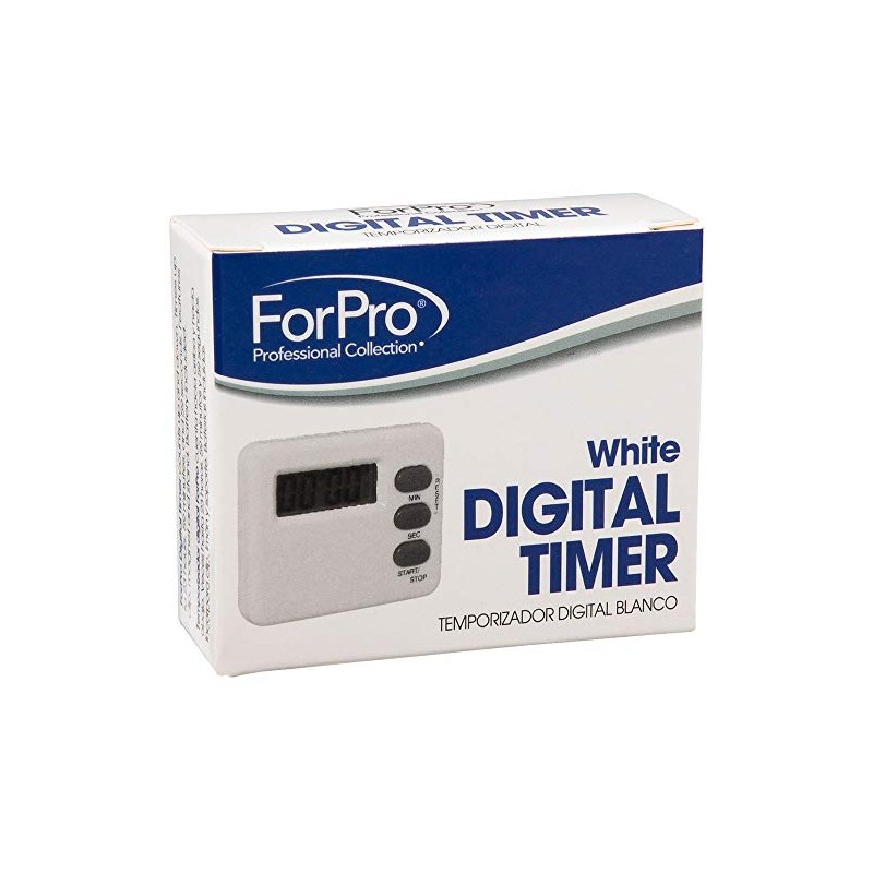ForPro Professional Collection Digital Timer, White, Magnetic Back & Stand,
