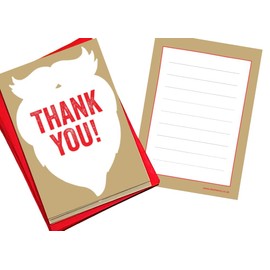 WRAPT Christmas Kids Thank You Notes Pack of 10 Postcards - Santa Themed Thank You Cards for Children. Quality Christmas Card Thank You Notes Including Co-ordinating Colour Envelopes