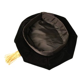 OSBO GradSeason Graduation Doctoral Tam 8-Sides Black Velvet with Gold Bullion Tassel