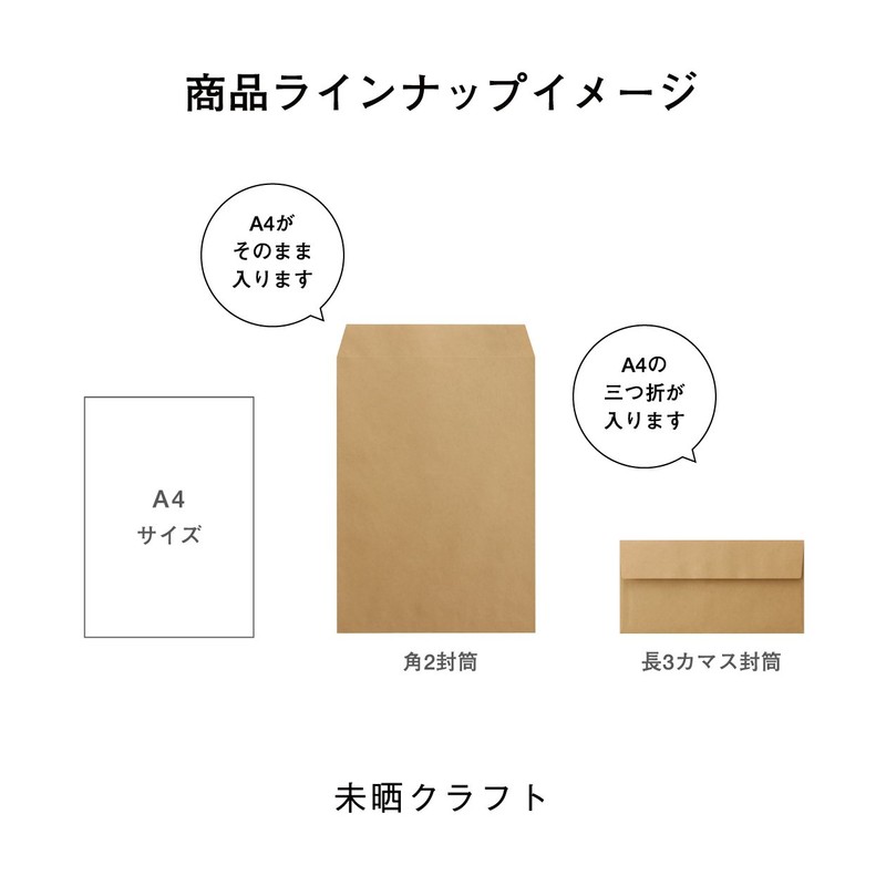 3 Long Envelopes, Unbleached, Kraft, 100 Sheets (Fits A4 Horizontal