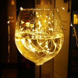 JUSTPRO - Paquete de 6 luces de hadas que funcionan con pilas, 7 pies, 20 luces LED impermeables de alambre plateado para decoración de bodas, centros de mesa, manualidades, tarros de albañil,