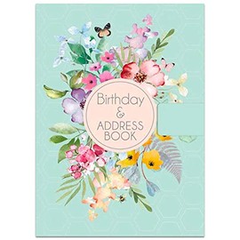 Tallon (7574) A5 Size Address & Birthday Book Satin Fabric Floral Design Magnetic Closure-(21x15cm) Book