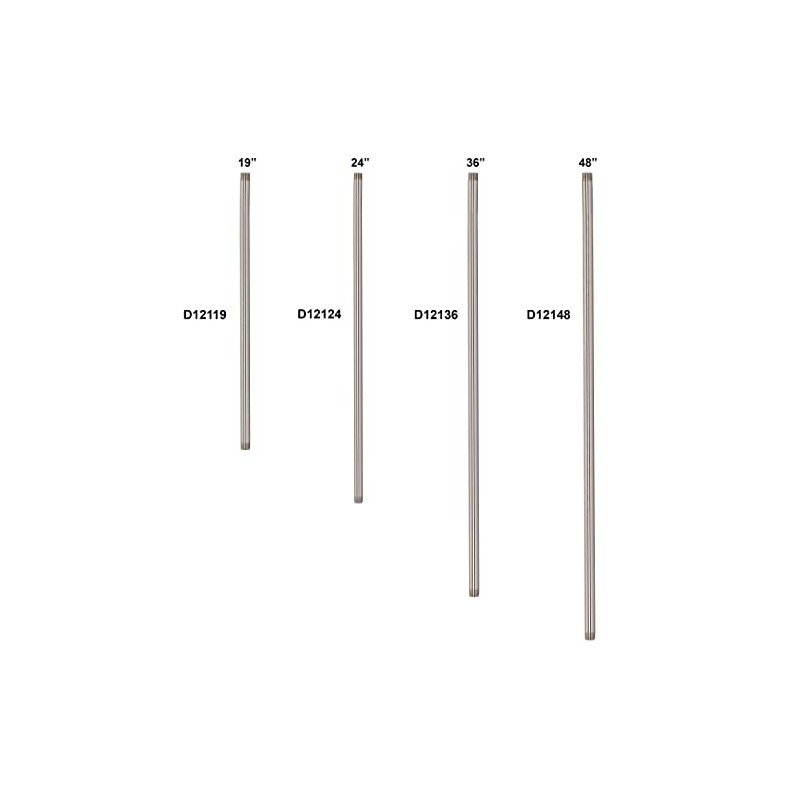 Westbrass 1/2" x 24" IPS Pipe Nipple, Polished Chrome, D12124-26