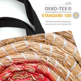 VOID Target Straw Bow Bag 33 x 33 x 14 cm, 15 L Shopping Bag, multicoloured, Casual