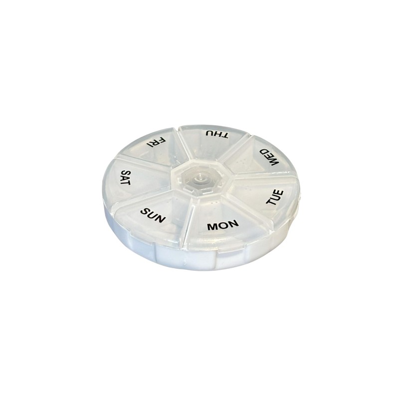Weekly Pill Box 7 Days Medication Organizer, Clear Plastic Easy