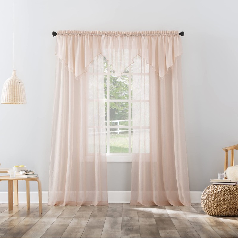 No. 918 Erica Crushed Sheer Voile Rod Pocket Curtain Panel,