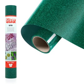 Siser Glitter Emerald, 30 cm x 0.5 m, Heat Transferable Vinyl Glitter for Customising Fabrics, Clothing and Accessories, Craft Items, Easy to Cut