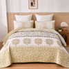 Xruibed Boho Quilt Set Queen Khaki Bohemian Themed Quilt Coverlet