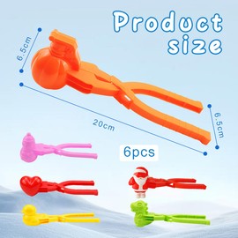 Pack of 6 Snowball Shapers, Snowball Pliers, Snowball Maker, Snowball Clip, Snow Toy Children, Toy Sandball Maker, for Children Outdoor Play