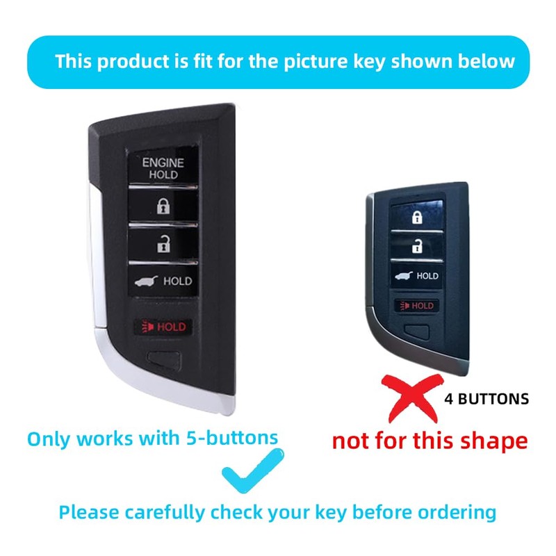 KULCSOK Key Fob Cover Compatible with Acura Integra RDX MDX