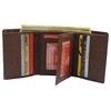 MARSHAL RFID Blocking Brown Men's Wallet Premium Leather Trifold Classic