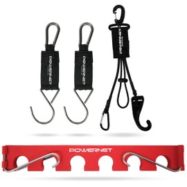 PowerNet Dugout Bundle, Includes Softball & Baseball Bat Fence Rack, Multi-Clip Gear Hanger & Two Hooks, Dugout Organizer Holds 12 Bats, Fence Hook for Baseball Accessories & Gear