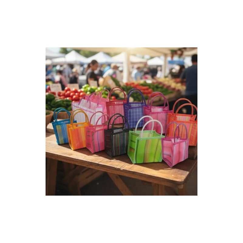 5 Bolsas mexicanas para el supermercado 30 x 30 cm.Para