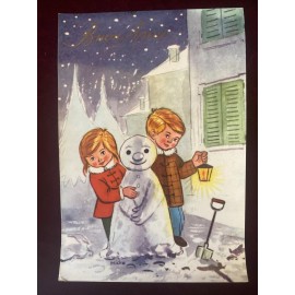 Vintage postcard "Happy new year" in Italian