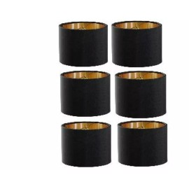 Upgradelights 5 Inch Retro Barrel Drum Clip on Chandelier Lampshade (Set of 6) (Black)