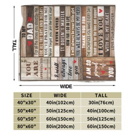 Dad Gifts from Daughter, Gifts for Dad from Daughter 50x60 Inch Flannel Throw Blanket from Daughter Christmas Thanksgiving Birthday Gifts for Dad