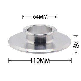 QMINOX 4 Inch × 2 Inch Sanitary Fitting End Cap Reducer Stainless Steel 304 Sanitary Concentric Reducer Tri Clamp Clover