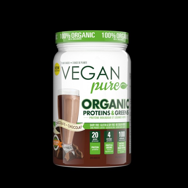 Vegan Pure Organic Proteins & Greens, Chocolate 478g