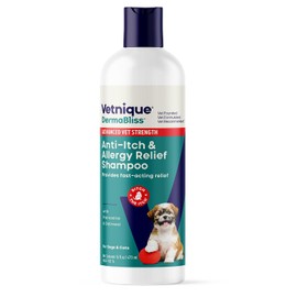 VETNIQUE LABS Dermabliss - Champú medicado para perros para aliviar la picazón y la alergia para alergias y picazón con aceite de semillas de cártamo y extracto de avena para perros y gatos, 16 onzas
