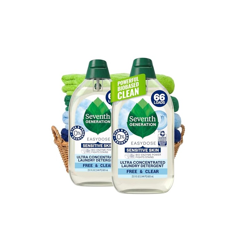 Seventh Generation Laundry Detergent, Ultra Concentrated EasyDose, Free & Clear,