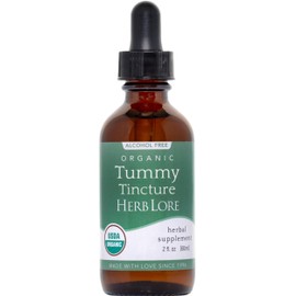 Herb Lore Tummy Tincture – USDA Organic Herbal Digestive System Support – Alcohol-Free Kid Safe Drops for Occasional Gas, Bloating, Colic, & Upset Stomach - 2 Fl Oz