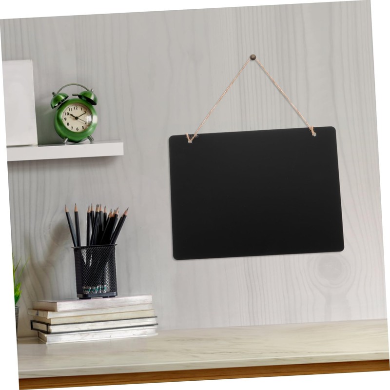 ROSENICE Black Board Hanging Wood Chalkboard for Both Sides