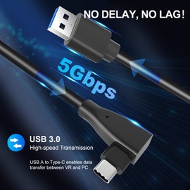 SURFOU 2 x Virtual Reality Headset Cable for Oculus Quest 2 to PC 5m+1m LC-16B