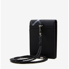 Hazzys (대구신세계)DUBLIN 블랙 체크 2단 목걸이형 카드지갑 HJHO5F660BK (Daegu Shinsegae) DUBLIN Black Check 2-Layer Necklace Card Wallet HJHO5F660BK