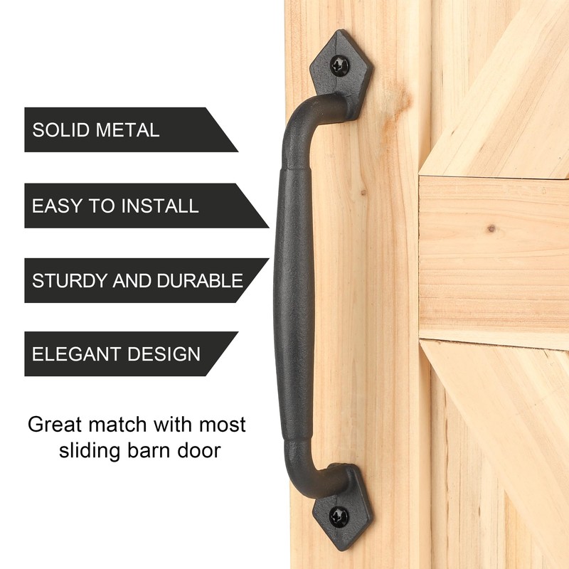 Eumtenr Rustic Barn Door Handle, 10" Heavy Duty Large Design