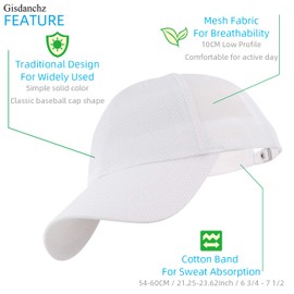 Gisdanchz Ladies Baseball Caps Sombrero Hat Sport Cap Mens Sun Hat Summer Outdoor Ladies Baseball Cap for Women Golf Hats Sombrero Mesh Trucker Hat Running Hat Accessories Men Breathable Unisex White