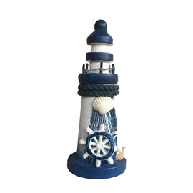 NA Wooden Lighthouse Ornament Home Decor Decorative Accessories for Home Bedroom Office Desktop Crafts (Random Style)