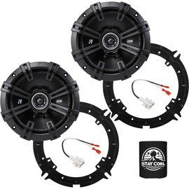 KICKER Speakers 6.5 inch for Hyundai Santa Cruz 2022 Upgrade Kit - Pair of DS Series with Adapters and Harness, Coaxial 6 1/2 Car Audio Front or Rear Door Speaker DSC650, 43DSC6504