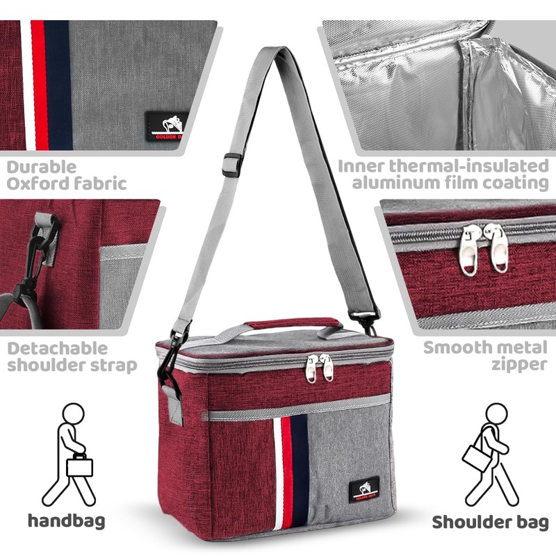 Shyllin Small Cooler Bag Picnic Bag (Red)