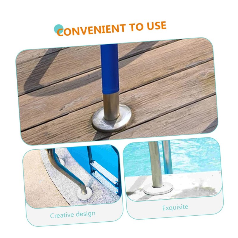 BESPORTBLE 2 Pairs Pool Ladder Covers Durable Handrail Escutcheon Plates