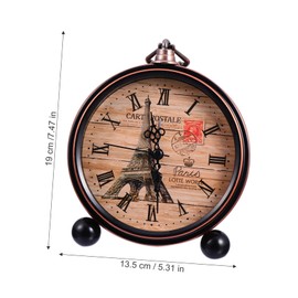 ORFOFE Retro Tabletop Alarm Clock Silent Non Ticking Household Clock for Home Bedroom Decoration Vintage Design for Living Office Cafe More