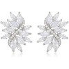 EVER FAITH Mujer Marquesa CZ Elegante Nupcial Boda Floral Hoja
