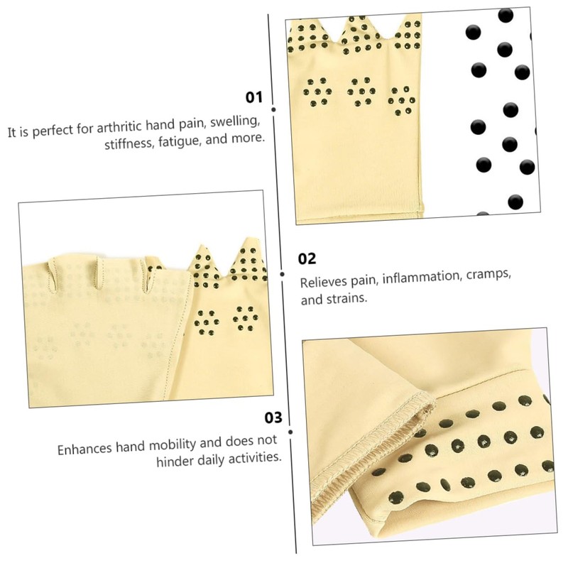 Healeved 2 Pairs Compression Gloves Magnetic Therapy Gloves for Hand