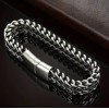 Collezioni&Co. Mens Solid Stainless Steel Braid Double Franco Chevron 8.5"