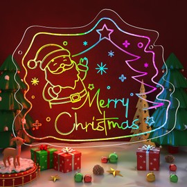 Merry Christmas Neon Sign, Colorful Christmas LED Signs Dimmable Light Signs for Wall Decor, Neon Christmas Sign for Indoor Party Backdrop Bedroom Bar Pub Club Christmas Wedding Decor